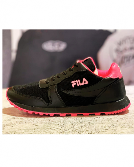 Zapatilla FILA Negra con Fucsia | Talles 35 al 40