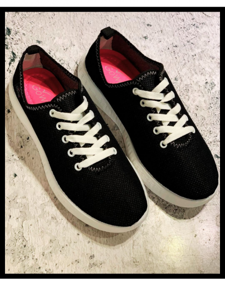 🟢 Zapatillas Gowell – Tejido Negro Ultraliviano