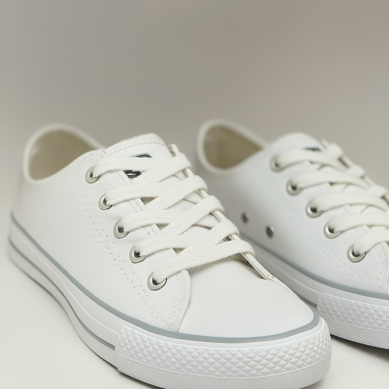 Zapatillas Urbanas Tipo Converse - Cuerina Blanca (35 al 40)
