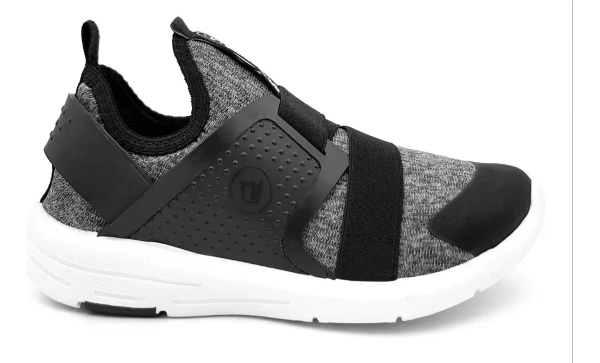 Zapatilla Prowess Elastizada Art 9105 Kids Gris-Negro | Talles 20–33